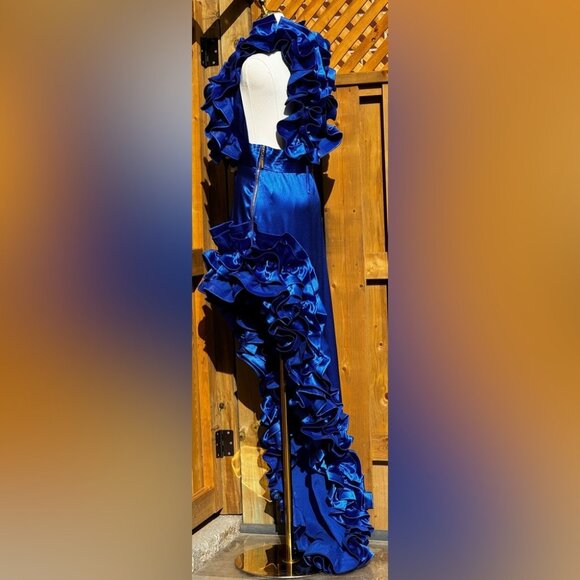 🆕 BRONX & BANCO 🧿 NWOT Aurora Cobalt Blue Gown, Sz L / US 8 - Picture 13 of 15